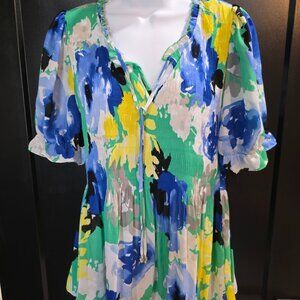 Ninety Clothing Co Floral Top Sz XL